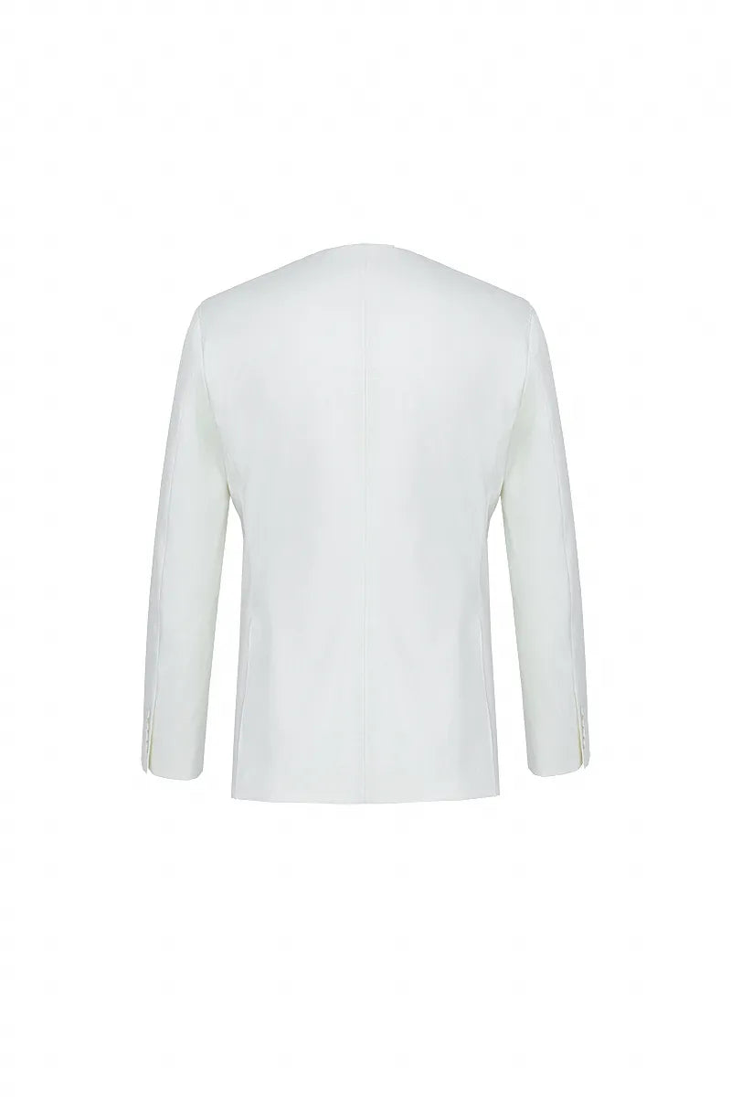 Soft Line Collarless Cotton Jacket