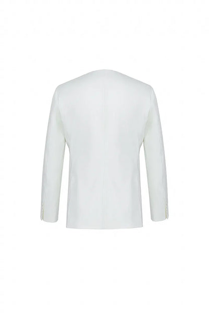Soft Line Collarless Cotton Jacket