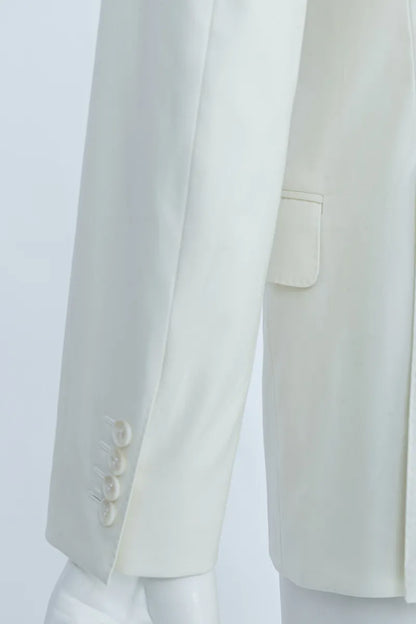Soft Line Collarless Cotton Jacket