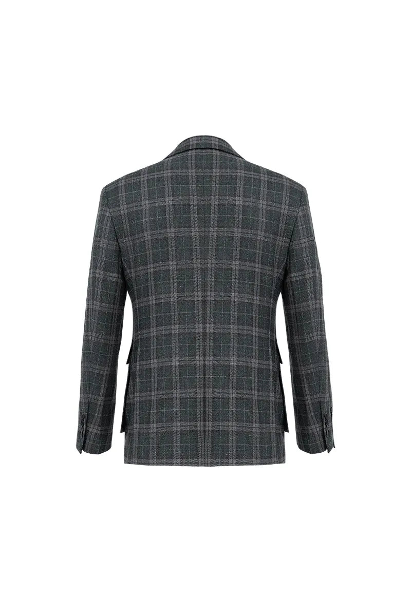 Textured Check Patch Pocket Jacket