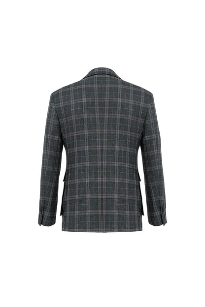 Textured Check Patch Pocket Jacket