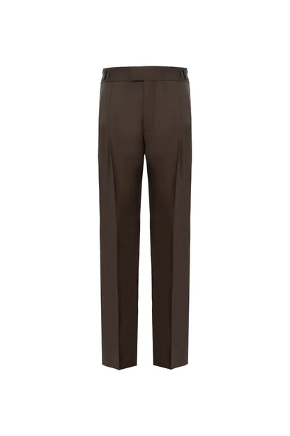 The Side-Tab Pleated Wool Trouser