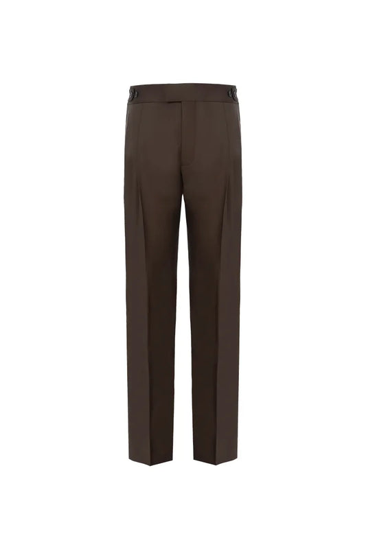 The Side-Tab Pleated Wool Trouser