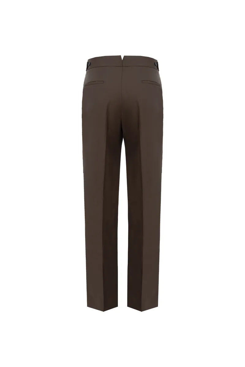 The Side-Tab Pleated Wool Trouser