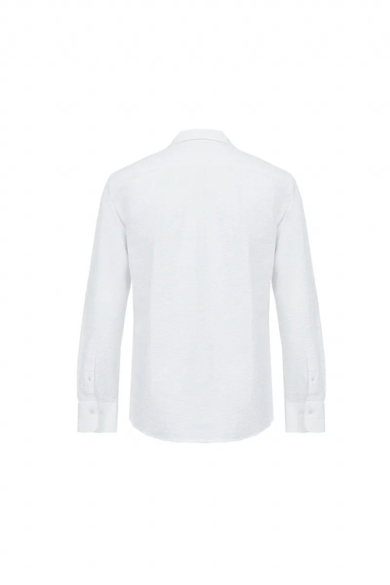Crisp Cotton Seersucker Shirt