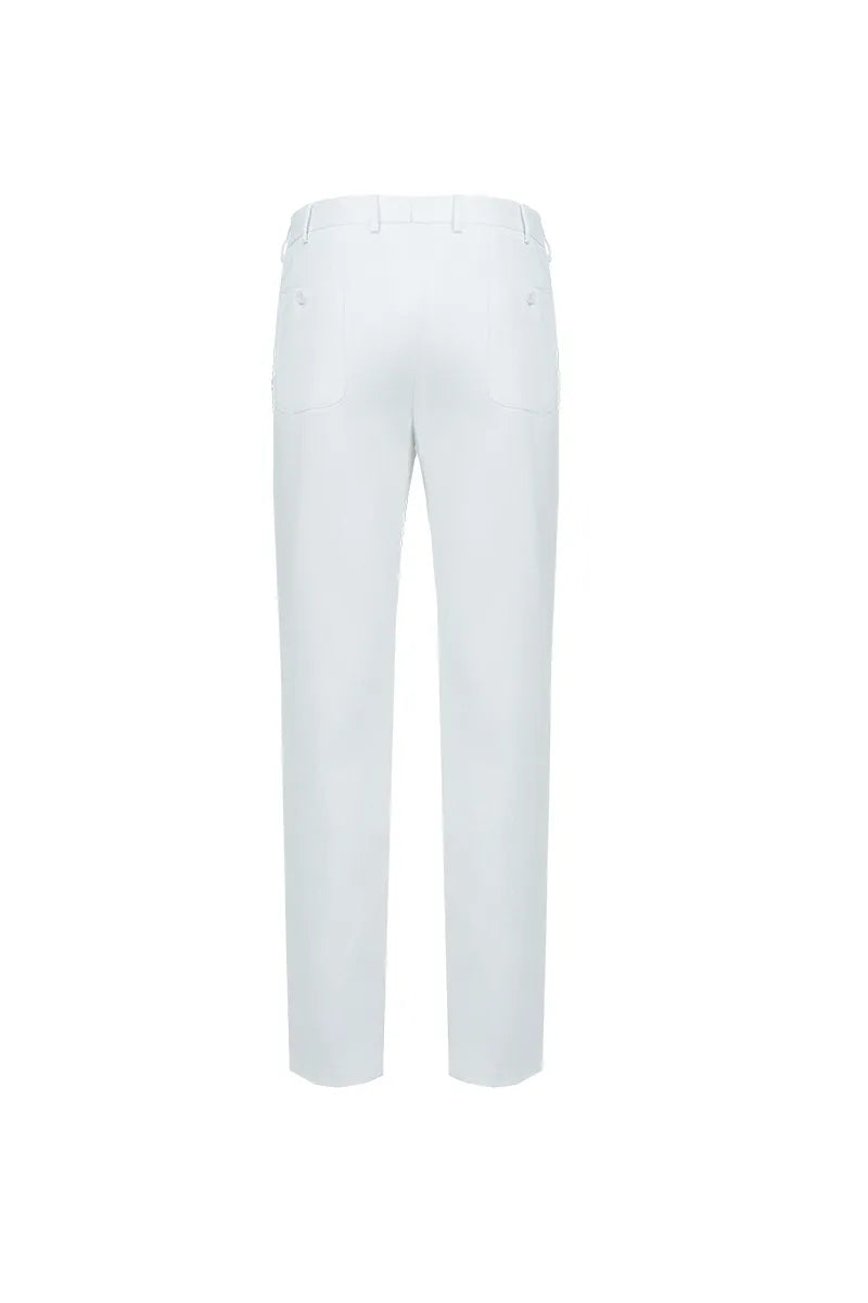 The Curved-Pocket White Denim Trouser