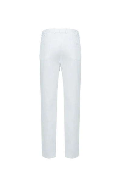The Curved-Pocket White Denim Trouser