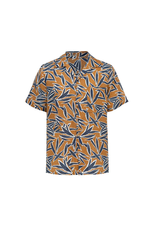 The Printed Linen Cuban Collar Shirt