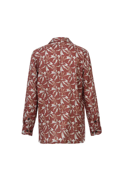 The Printed Linen Cuban Collar Shirt in Summer Weave