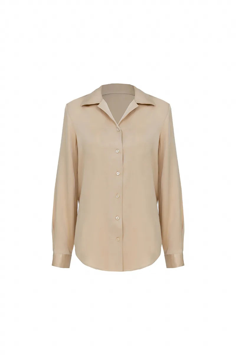 The Silk Cuban-Collar Relaxed Shirt