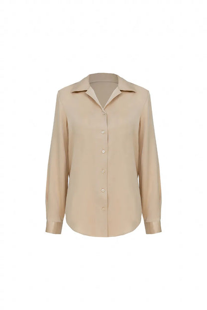 The Silk Cuban-Collar Relaxed Shirt