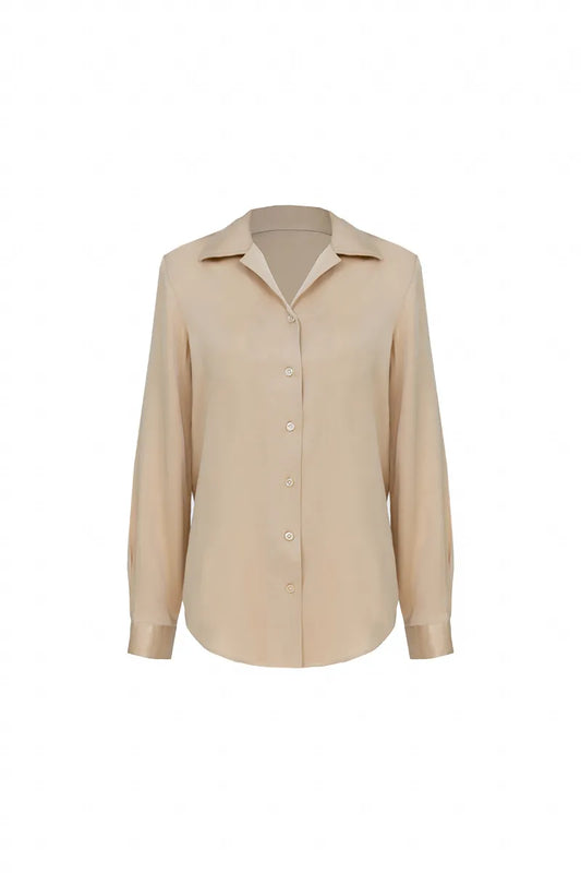 The Silk Cuban-Collar Relaxed Shirt