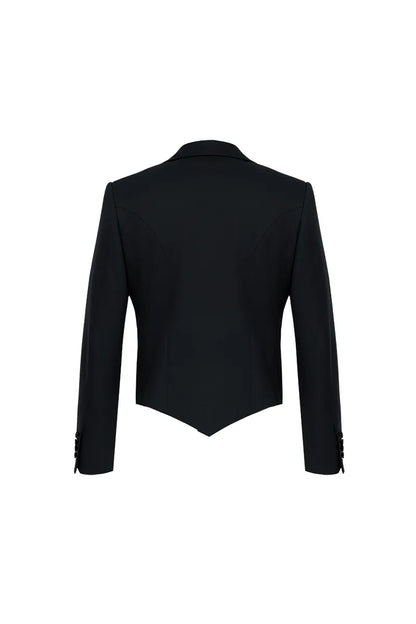 Cropped Shawl Collar Tuxedo Jacket