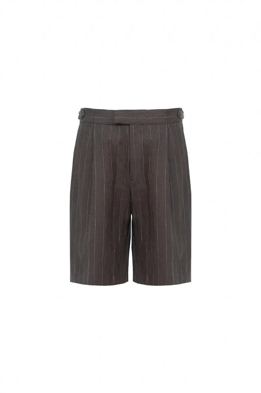 The Side-Tab Pleated Linen Short