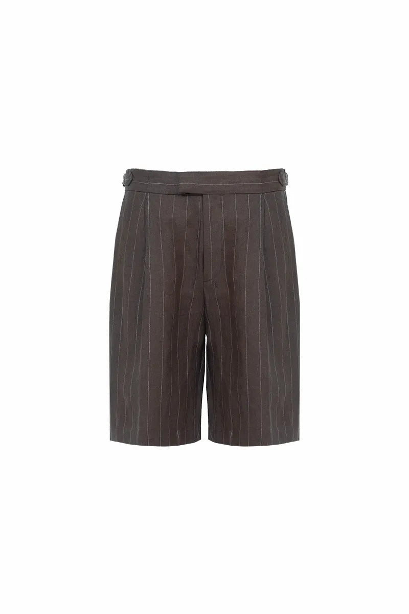 The Side-Tab Pleated Linen Short