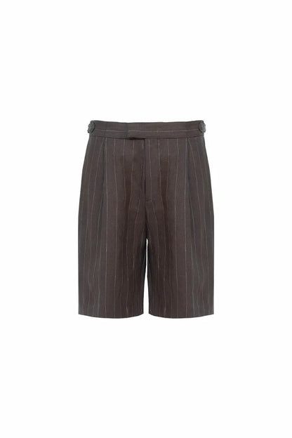 The Side-Tab Pleated Linen Short