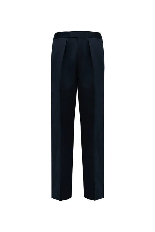 The Satin-Depth Wool Silk Trouser