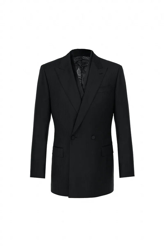 Jacquard Black Ceremonial Suit Jacket