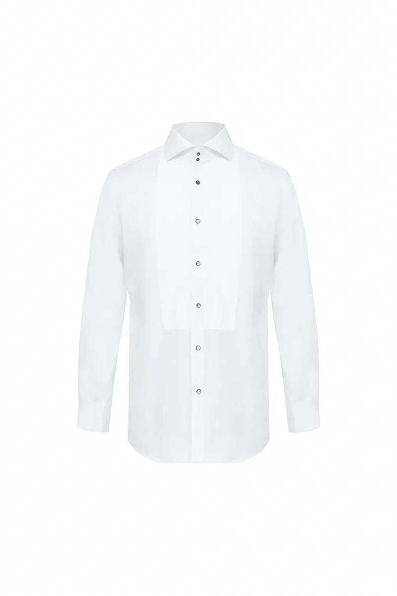 Textured Spread-Collar Dress Shirt