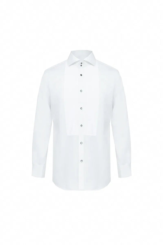 Textured Spread-Collar Dress Shirt