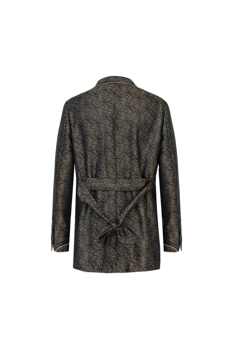 Textured Trim Tuxedo Jacket