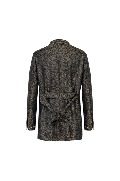 Textured Trim Tuxedo Jacket