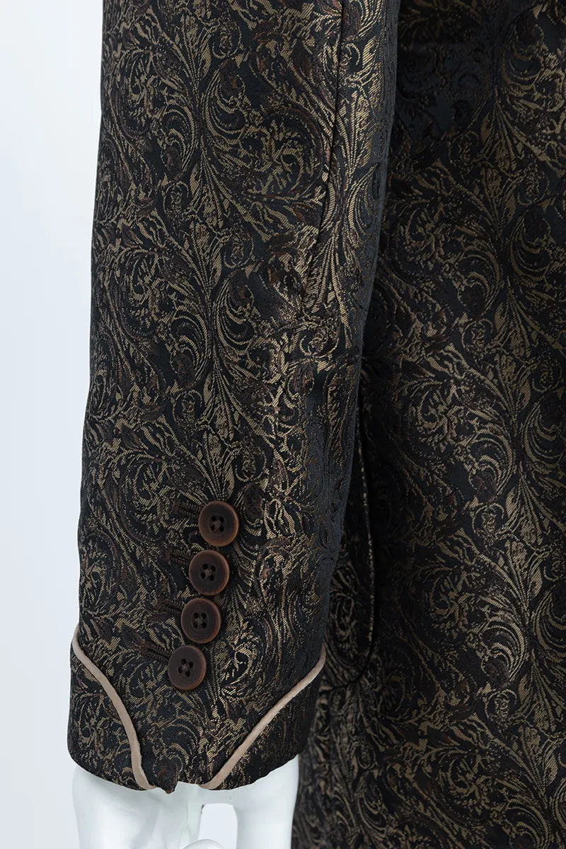 Textured Trim Tuxedo Jacket