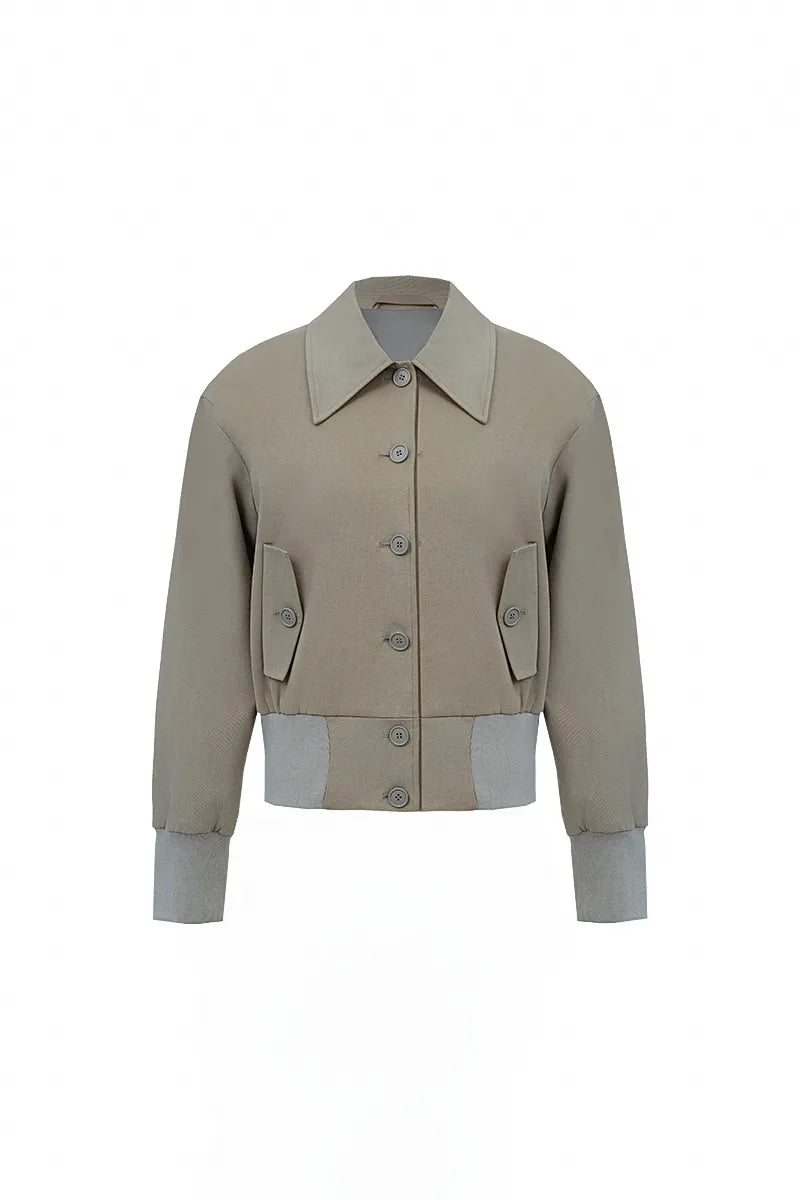 The Ribbed-Hem Cropped Jacket