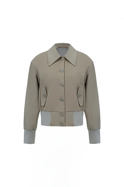 The Ribbed-Hem Cropped Jacket