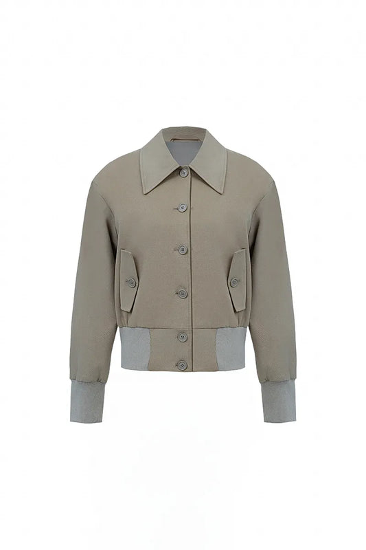 The Ribbed-Hem Cropped Jacket