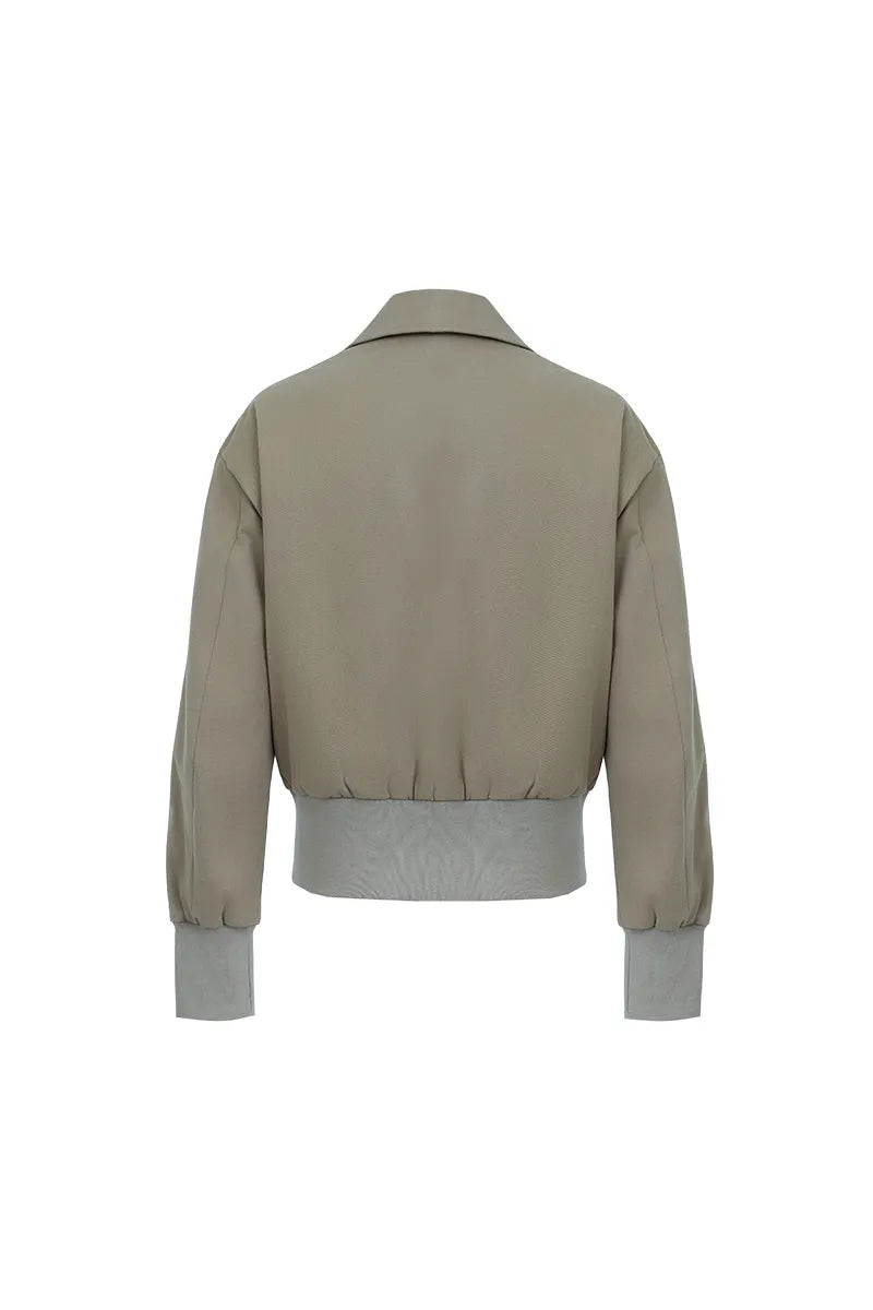 The Ribbed-Hem Cropped Jacket