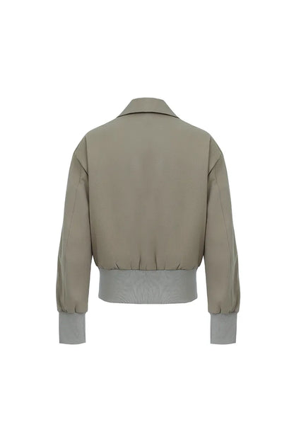 The Ribbed-Hem Cropped Jacket