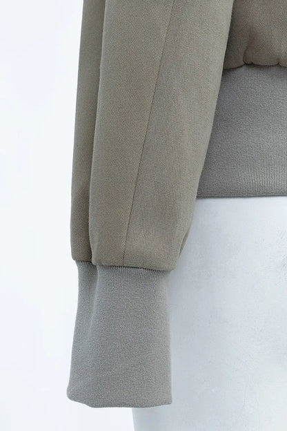 The Ribbed-Hem Cropped Jacket