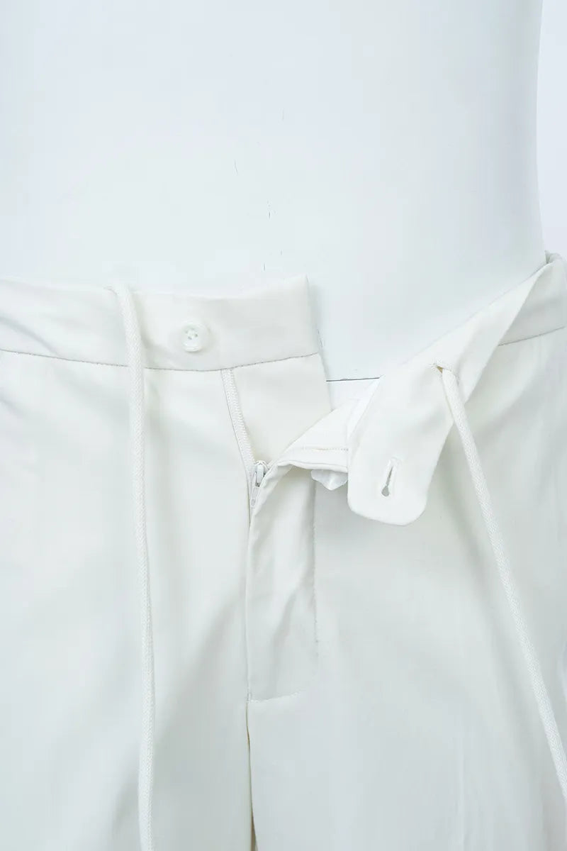 The Drawstring Flat-Front Cotton Trouser