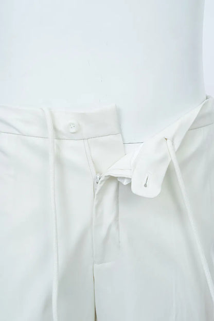 The Drawstring Flat-Front Cotton Trouser