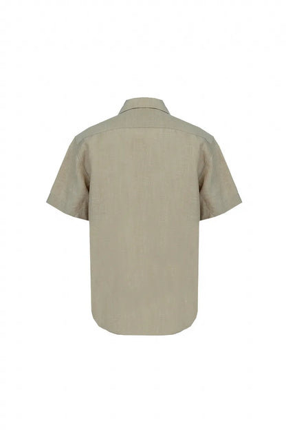 The Panelled Linen Collar Shirt