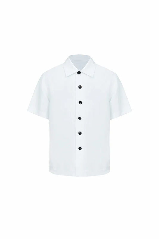 The Linen Blazer-Collar Shirt