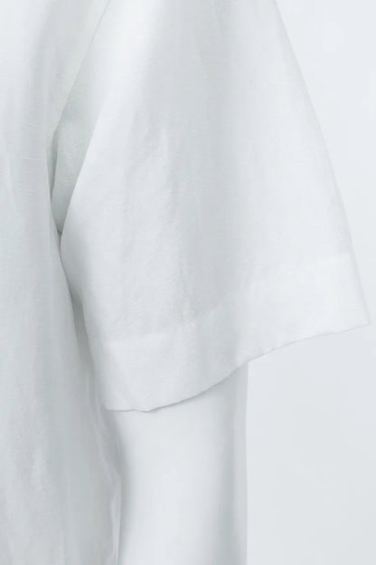 The Linen Blazer-Collar Shirt