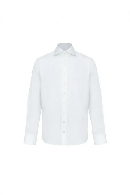 Curved V-Collar Business Shirt