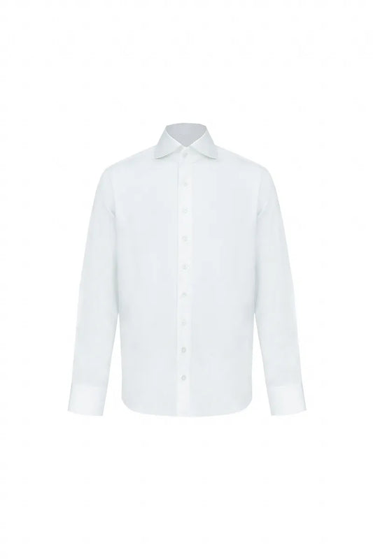 Curved V-Collar Business Shirt
