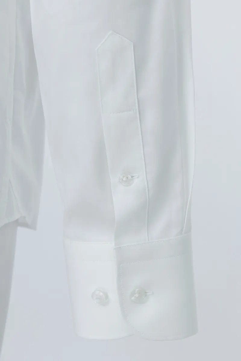 Curved V-Collar Business Shirt