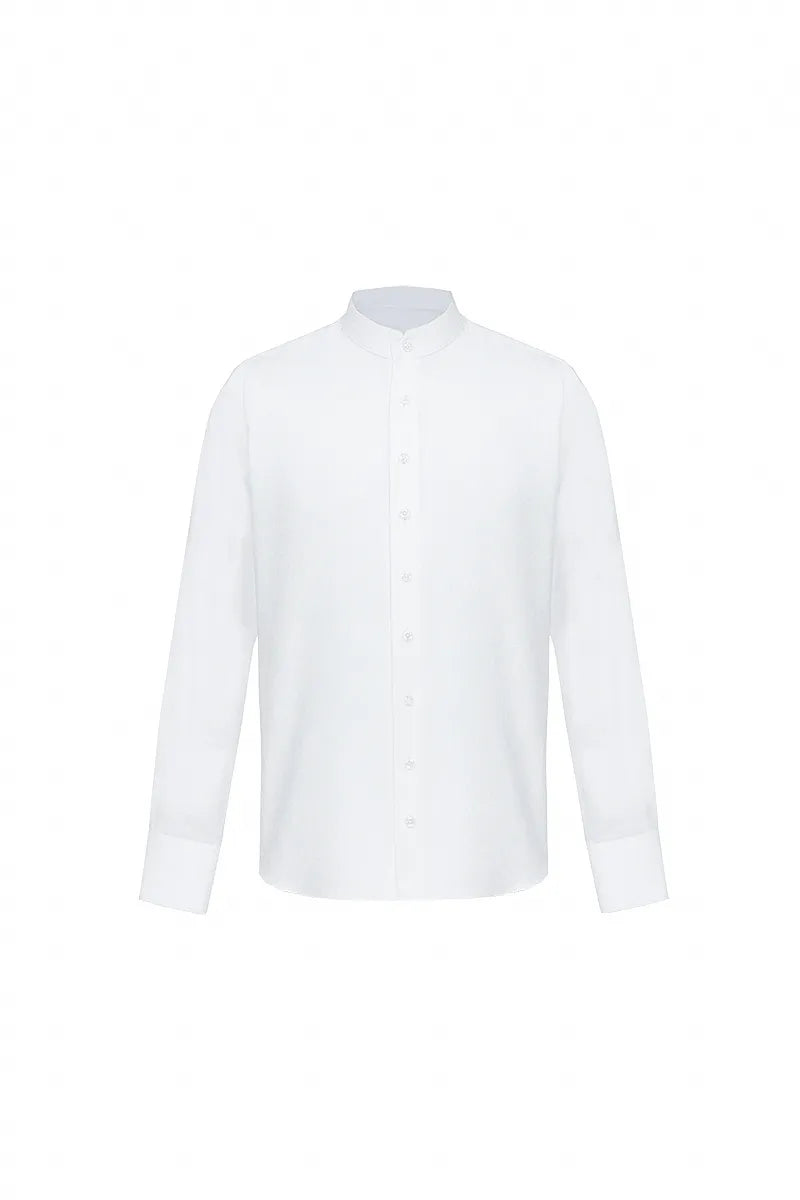 Stand Collar Cotton Business Shirt