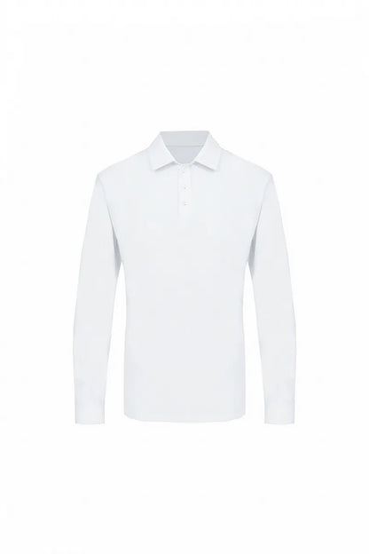 Essential Long-Sleeve White Polo