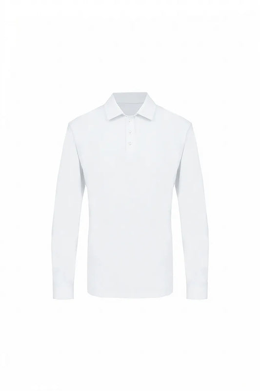 Essential Long-Sleeve White Polo