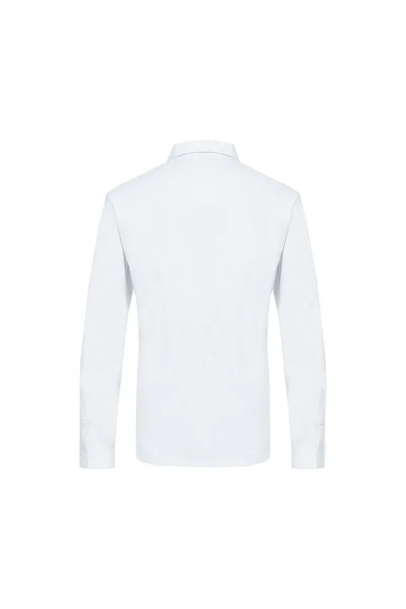 Essential Long-Sleeve White Polo
