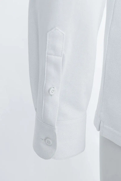 Essential Long-Sleeve White Polo