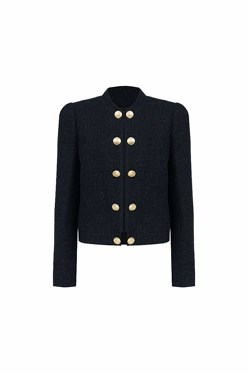 The Textured Metallic-Detail Blazer