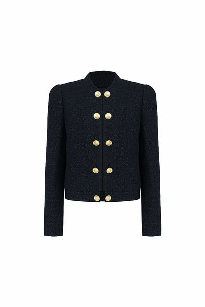 The Textured Metallic-Detail Blazer