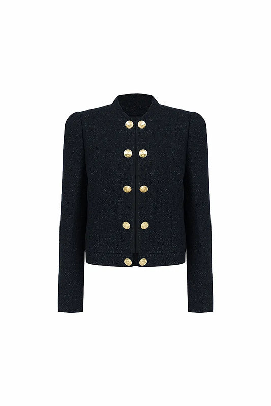 The Textured Metallic-Detail Blazer