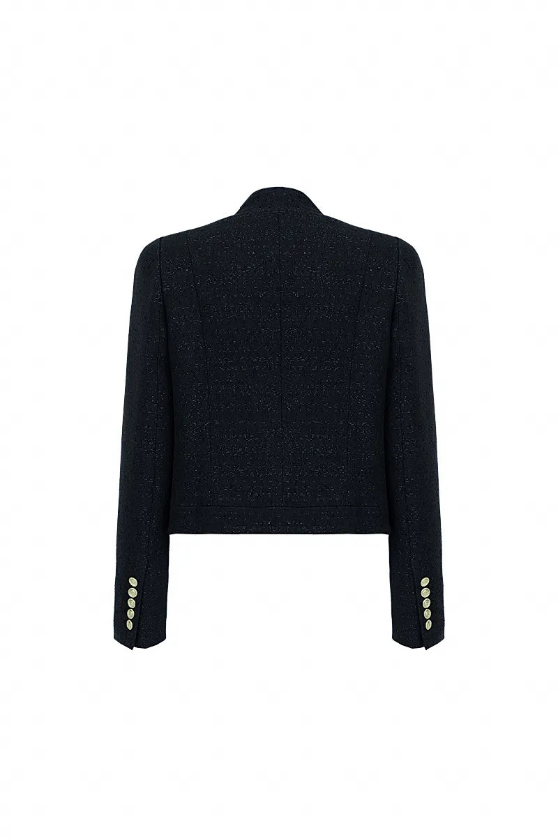 The Textured Metallic-Detail Blazer